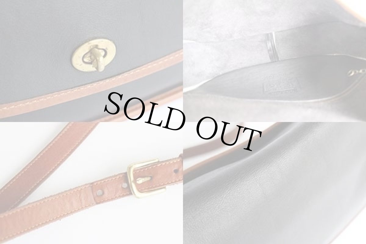 画像7: USA製 COACH オールド コーチ レザー ショルダーバッグ 黒×茶★6115 (7)