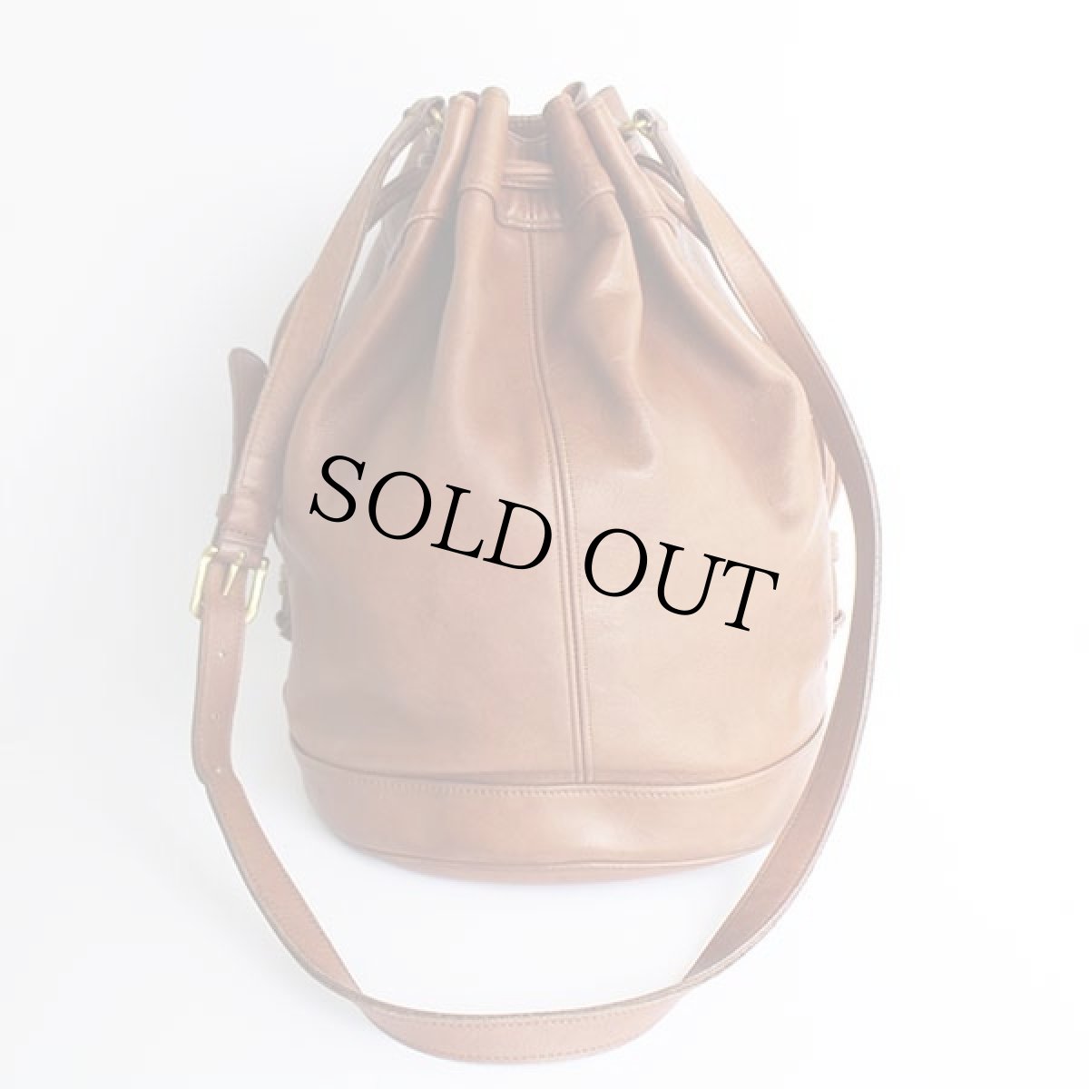 画像2: USA製 COACH オールド コーチ バケツ型 巾着 レザー ショルダーバッグ 茶★123 (2)