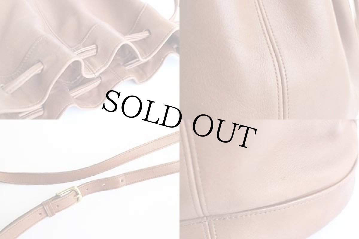 画像7: USA製 COACH オールド コーチ バケツ型 巾着 レザー ショルダーバッグ 茶★123 (7)