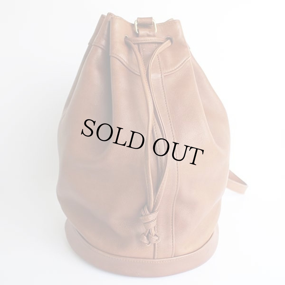 画像3: USA製 COACH オールド コーチ バケツ型 巾着 レザー ショルダーバッグ 茶★123 (3)