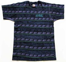 画像2: 90s USA製 JACKSON HOLE 発泡ロゴ スキー 総柄 手刷り オールオーバー コットンTシャツ M (2)