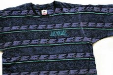 画像1: 90s USA製 JACKSON HOLE 発泡ロゴ スキー 総柄 手刷り オールオーバー コットンTシャツ M (1)