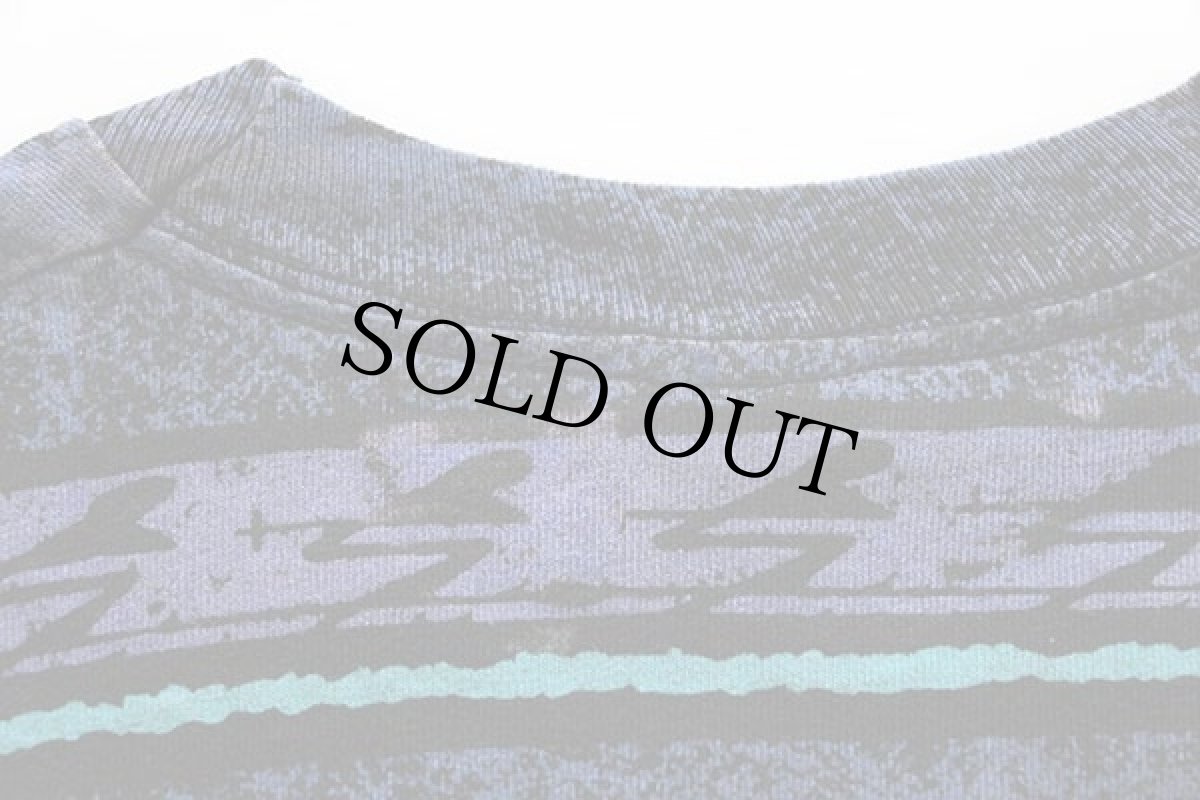 画像4: 90s USA製 JACKSON HOLE 発泡ロゴ スキー 総柄 手刷り オールオーバー コットンTシャツ M (4)