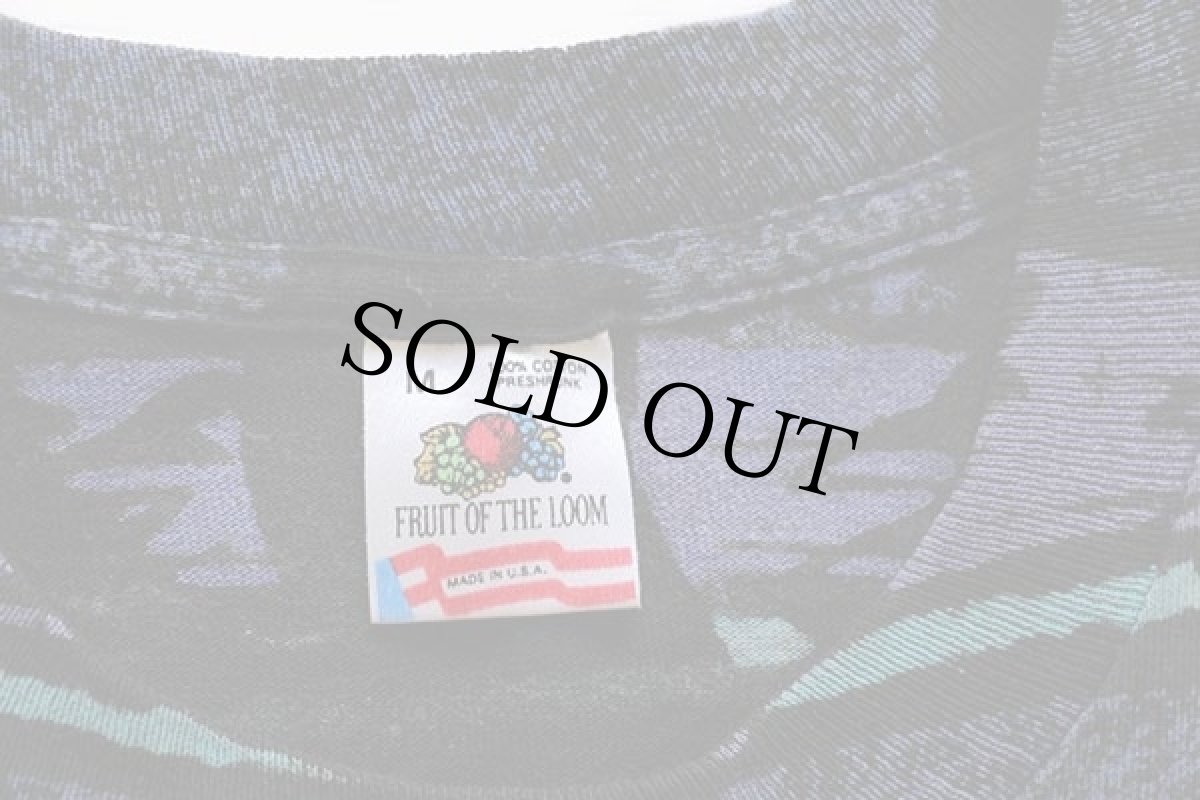 画像3: 90s USA製 JACKSON HOLE 発泡ロゴ スキー 総柄 手刷り オールオーバー コットンTシャツ M (3)