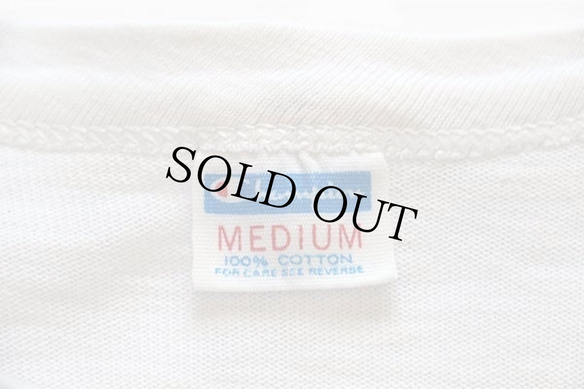 画像4: 70s USA製 Championチャンピオン NOTRE DAME 染み込みプリント 七分袖 コットンTシャツ 白×紺 M (4)