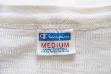 画像4: 70s USA製 Championチャンピオン NOTRE DAME 染み込みプリント 七分袖 コットンTシャツ 白×紺 M (4)