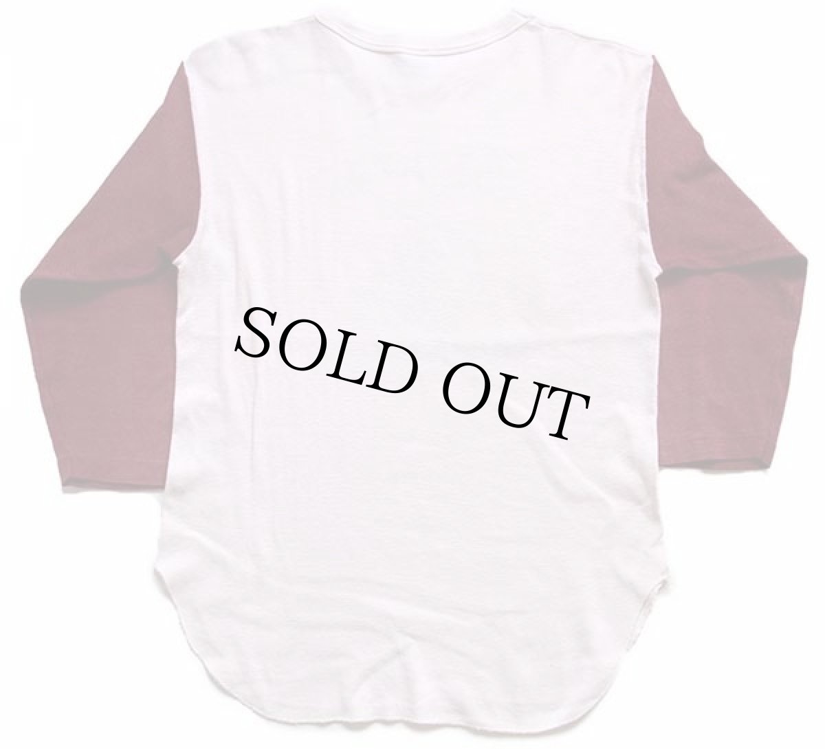 画像2: 70s USA製 Championチャンピオン St.joe's Marauders 七分袖 コットンTシャツ 生成り×バーガンディ L (2)