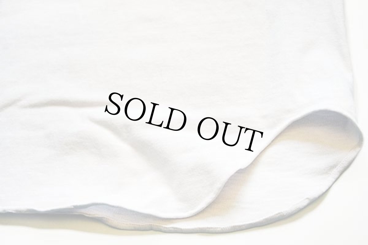 画像6: 70s USA製 Championチャンピオン NOTRE DAME 染み込みプリント 七分袖 コットンTシャツ 白×紺 M (6)