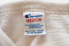 画像4: 80s USA製 Championチャンピオン BOSTON COLLEGE ツートン 七分袖 コットンTシャツ 生成り×バーガンディ M (4)