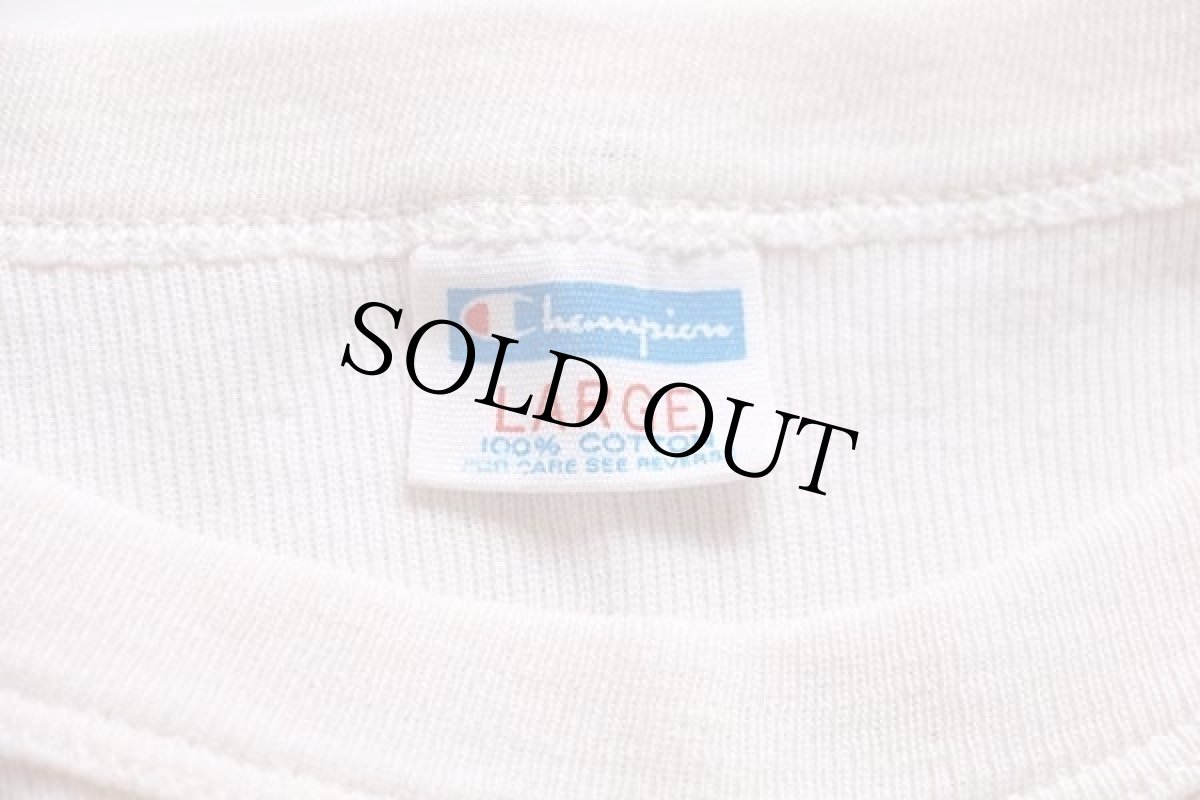 画像4: 70s USA製 Championチャンピオン St.joe's Marauders 七分袖 コットンTシャツ 生成り×バーガンディ L (4)