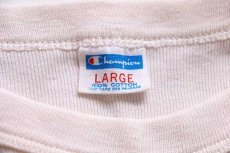 画像4: 70s USA製 Championチャンピオン St.joe's Marauders 七分袖 コットンTシャツ 生成り×バーガンディ L (4)