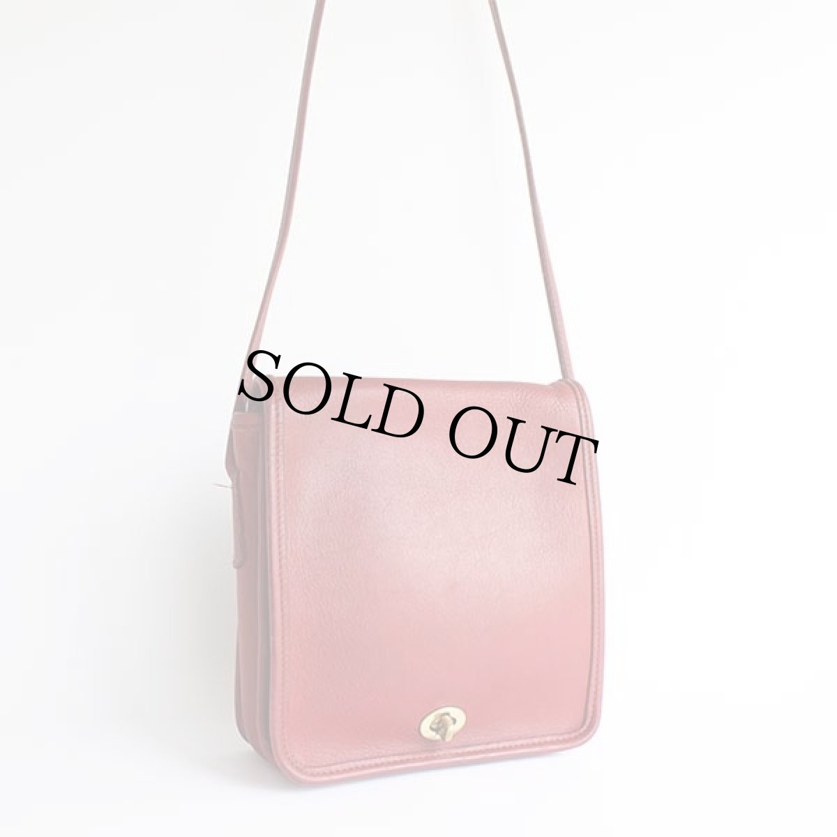 画像2: USA製 COACH オールド コーチ レザー ショルダーバッグ 赤★9620 (2)