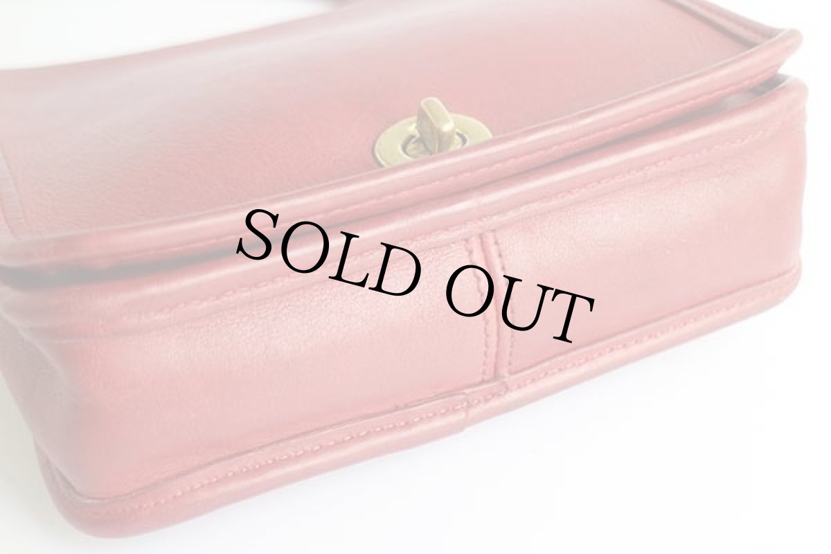 画像5: USA製 COACH オールド コーチ レザー ショルダーバッグ 赤★9620 (5)