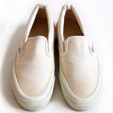 画像1: 80s USA製 VANSバンズ スリッポン 生成り 6.5★スニーカー (1)