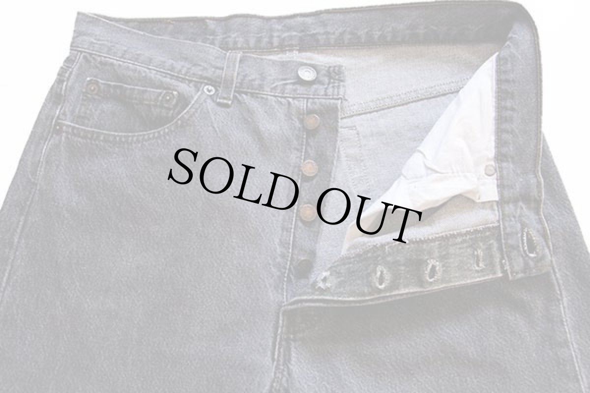 画像4: 90s USA製 Levi'sリーバイス 501 先染め ブラック デニムパンツ w33 (4)