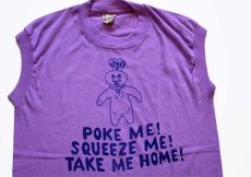 画像1: 80s USA製 POKE ME! SQUEEZE ME! TAKE ME HOME! ドゥボーイ ポッピンフレッシュ ノースリーブ Tシャツ ピンクパープル S (1)