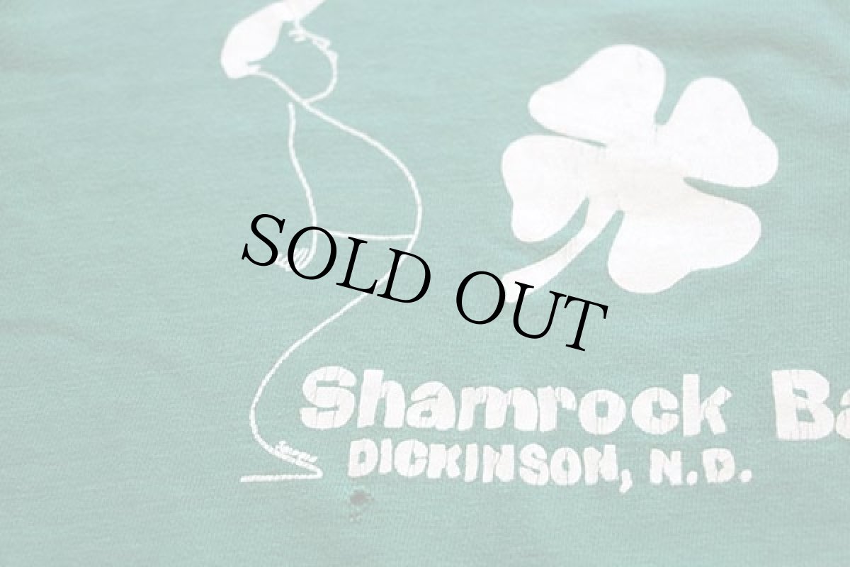 画像4: 70s USA製 Championチャンピオン Shamrock Bar 四つ葉クローバー コットン フットボールTシャツ 緑 M (4)