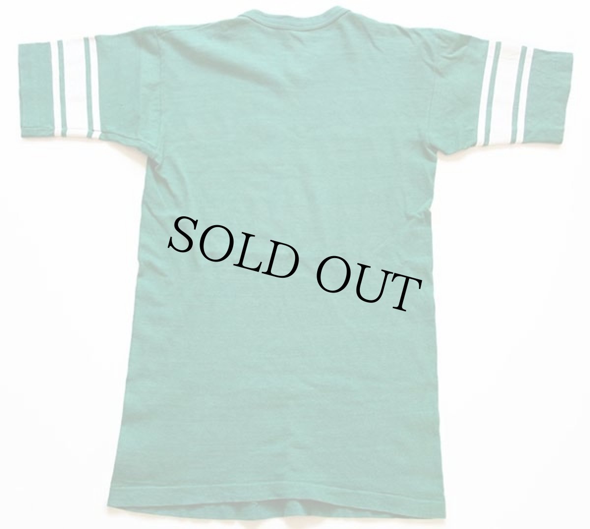 画像2: 70s USA製 Championチャンピオン Shamrock Bar 四つ葉クローバー コットン フットボールTシャツ 緑 M (2)