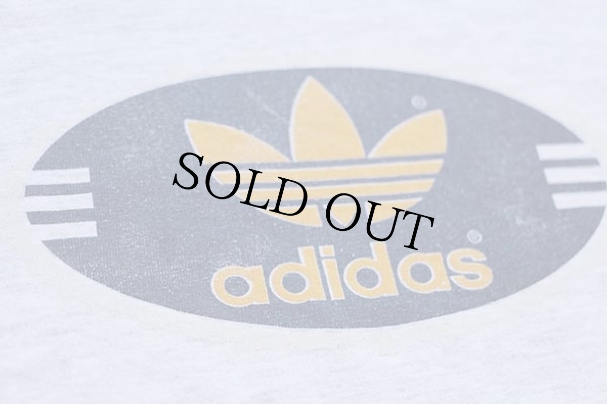 画像4: 80s カナダ製 adidasアディダス トレフォイル ロゴ コットンTシャツ 杢ライトグレー S (4)