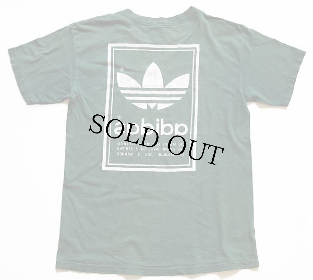 画像3: 80s USA製 adidasアディダス トレフォイル ビッグロゴ 両面プリント コットンTシャツ 緑 M (3)