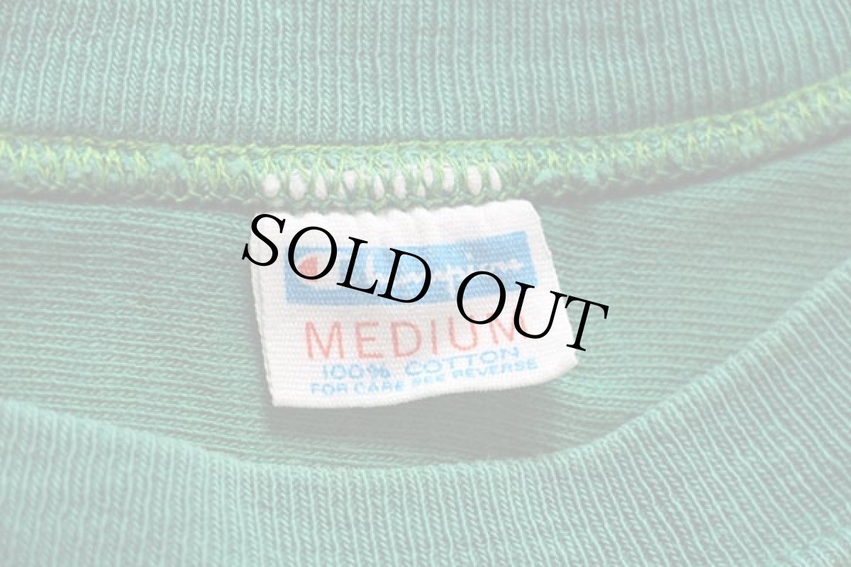 画像4: 70s USA製 Championチャンピオン MICHIGAN STATE 12 ナンバリング コットン フットボールTシャツ 緑 M (4)