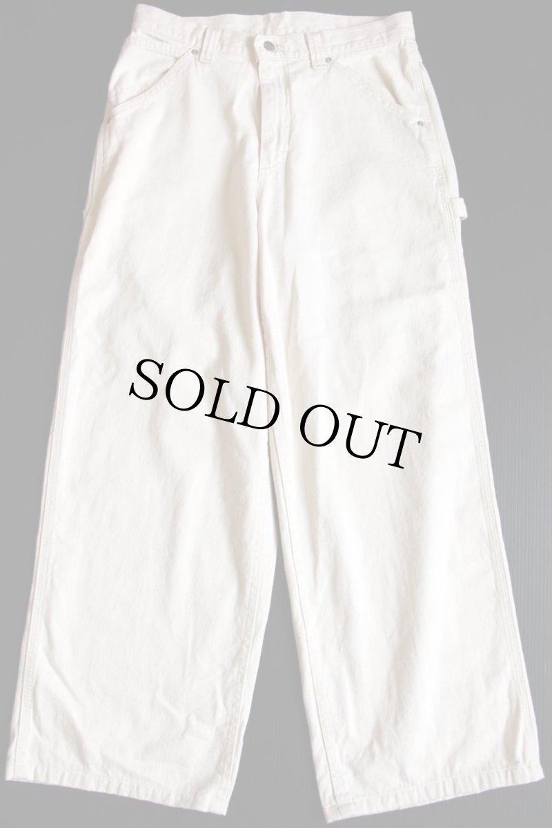 画像2: 90s USA製 Leeリー RIVETED カラーデニム ペインターパンツ 生成り w32 L32 (2)