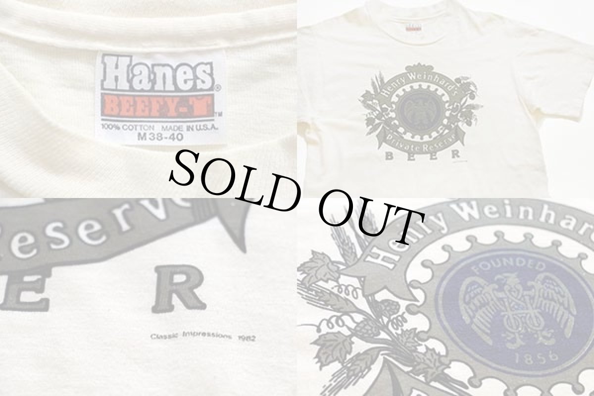 画像4: 80s USA製 Hanes Henry Weinhard's Private Reserve BEER コットンTシャツ アイボリー M (4)