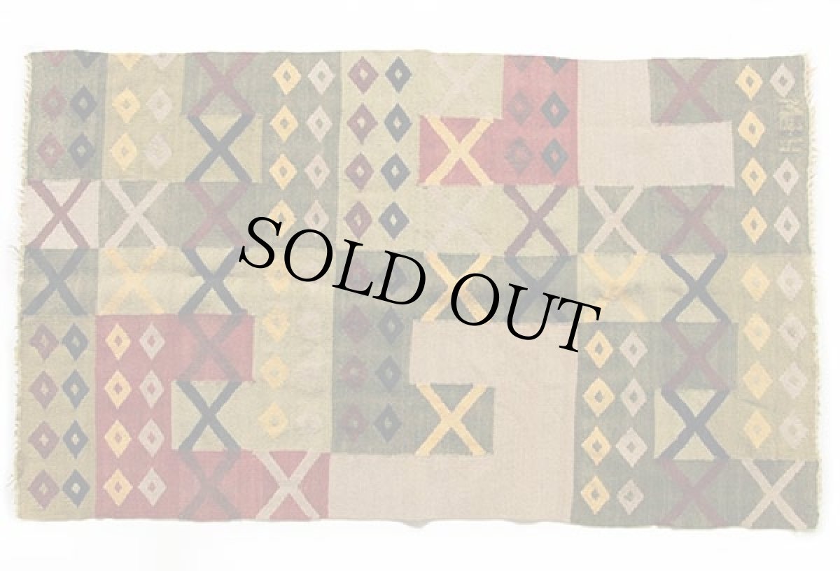 画像2: ビンテージ フォークロア柄 ラグ マット (2)