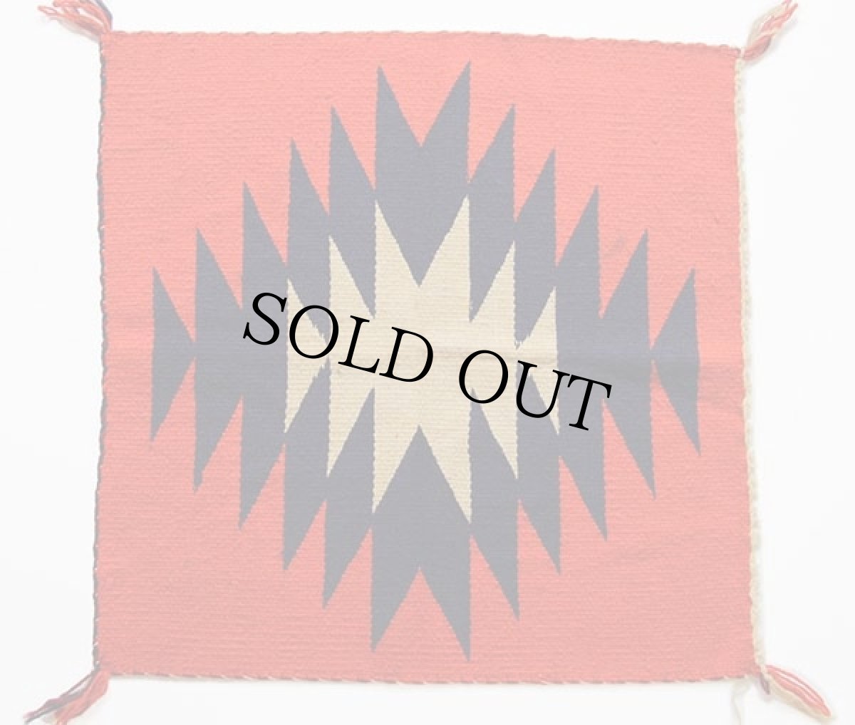 画像2: ビンテージ ネイティブ柄 ラグ マット (2)