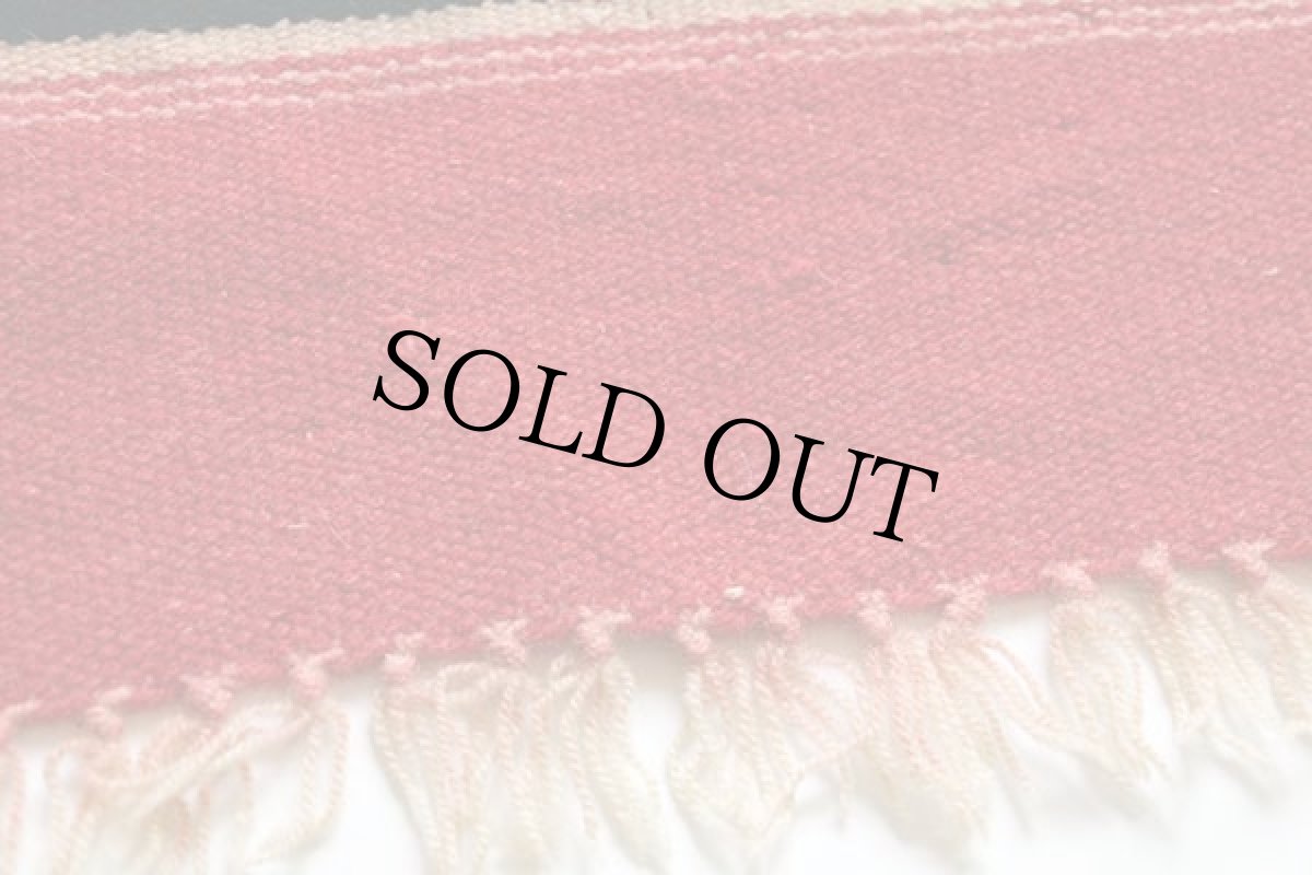 画像4: ビンテージ ネイティブ柄 チマヨ ラグ マット レッド (4)