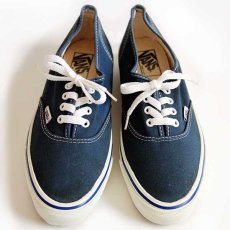 画像1: 90s USA製 VANSバンズ AUTHENTICオーセンティック 紺★スニーカー (1)