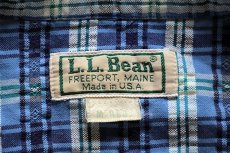 画像3: 80s USA製 L.L.Bean チェック ボタンダウン 半袖 コットン シアサッカーシャツ M (3)