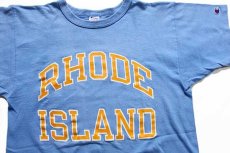 画像1: 80s USA製 Championチャンピオン RHODE ISLAND コットンTシャツ 水色 M (1)