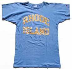 画像2: 80s USA製 Championチャンピオン RHODE ISLAND コットンTシャツ 水色 M (2)