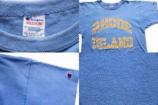 画像4: 80s USA製 Championチャンピオン RHODE ISLAND コットンTシャツ 水色 M (4)