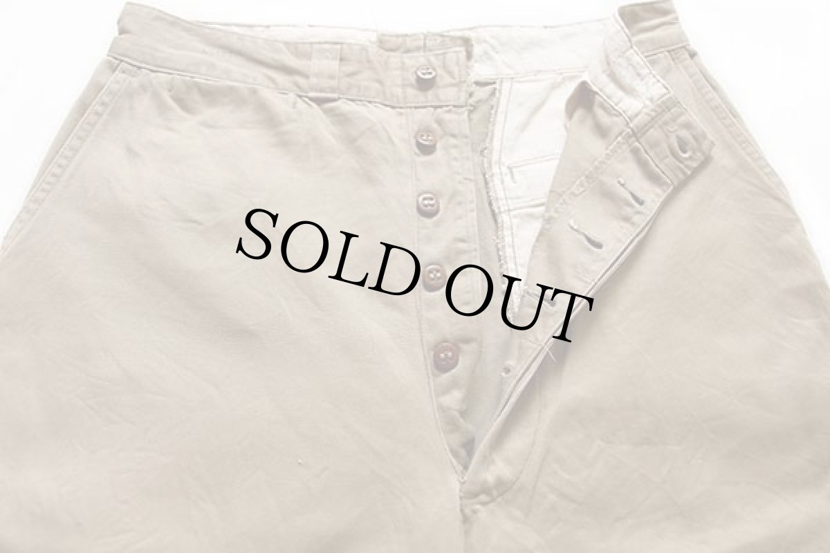 画像4: 50s 米軍 U.S.ARMY コットン チノパン カーキ w31 (4)