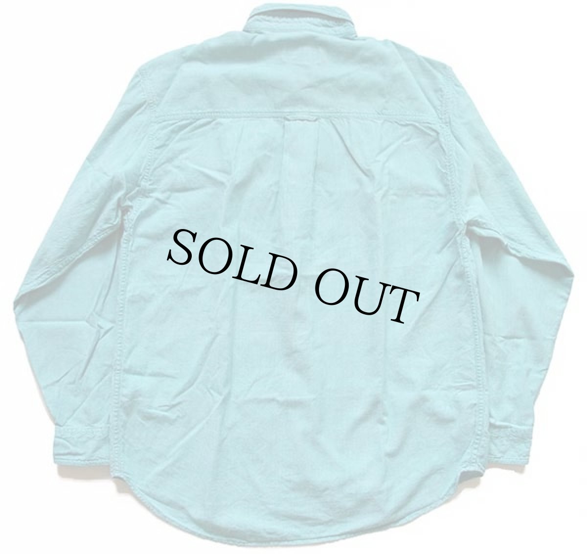 画像2: 80s EddieBauerエディーバウアー ボタンダウン コットン シャンブレーシャツ エメラルドグリーン M (2)