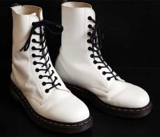 画像1: 英国製 DR.MARTENSドクターマーチン 10ホールブーツ 白 UK8 (1)