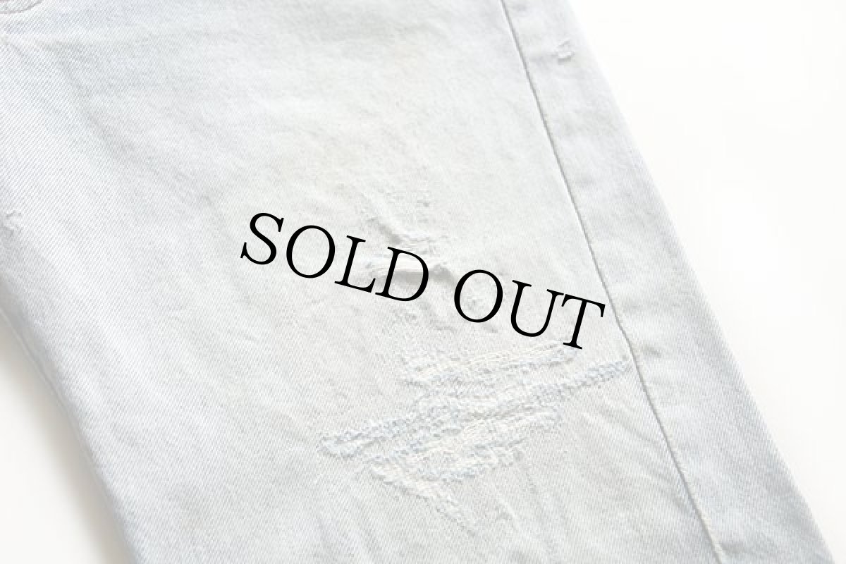 画像10: 80s USA製 Levi'sリーバイス 501 赤耳 ダメージ デニムパンツ w31 (10)