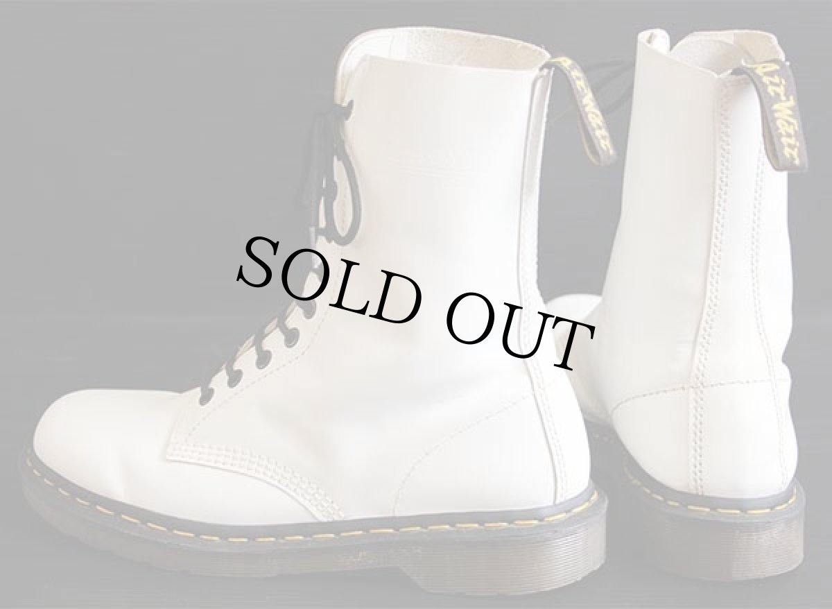 画像2: 英国製 DR.MARTENSドクターマーチン 10ホールブーツ 白 UK8 (2)