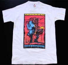 画像2: 90s USA製 CHICAGO JAZZ FESTIVAL 1996  両面プリント アート コットンTシャツ 白 M (2)