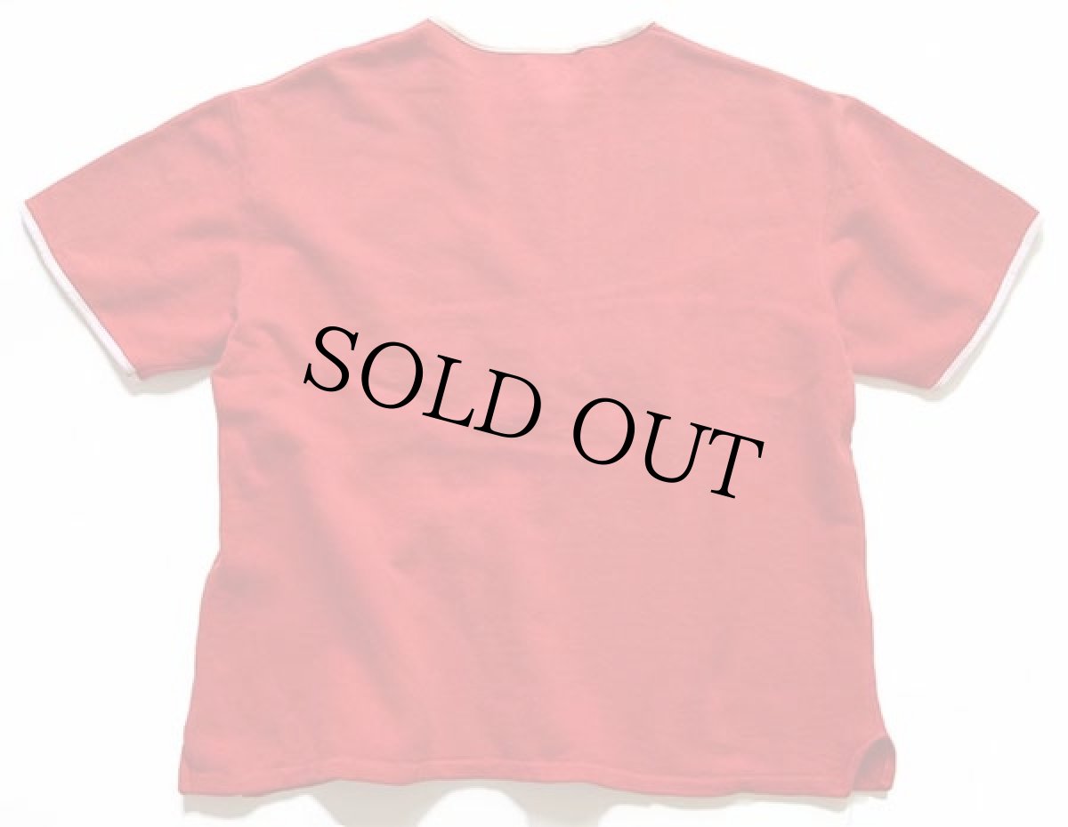 画像2: 60s USA製 McGREGORマクレガー 無地 ヘンリーネック パイピング コットン 半袖スウェット 赤 L (2)