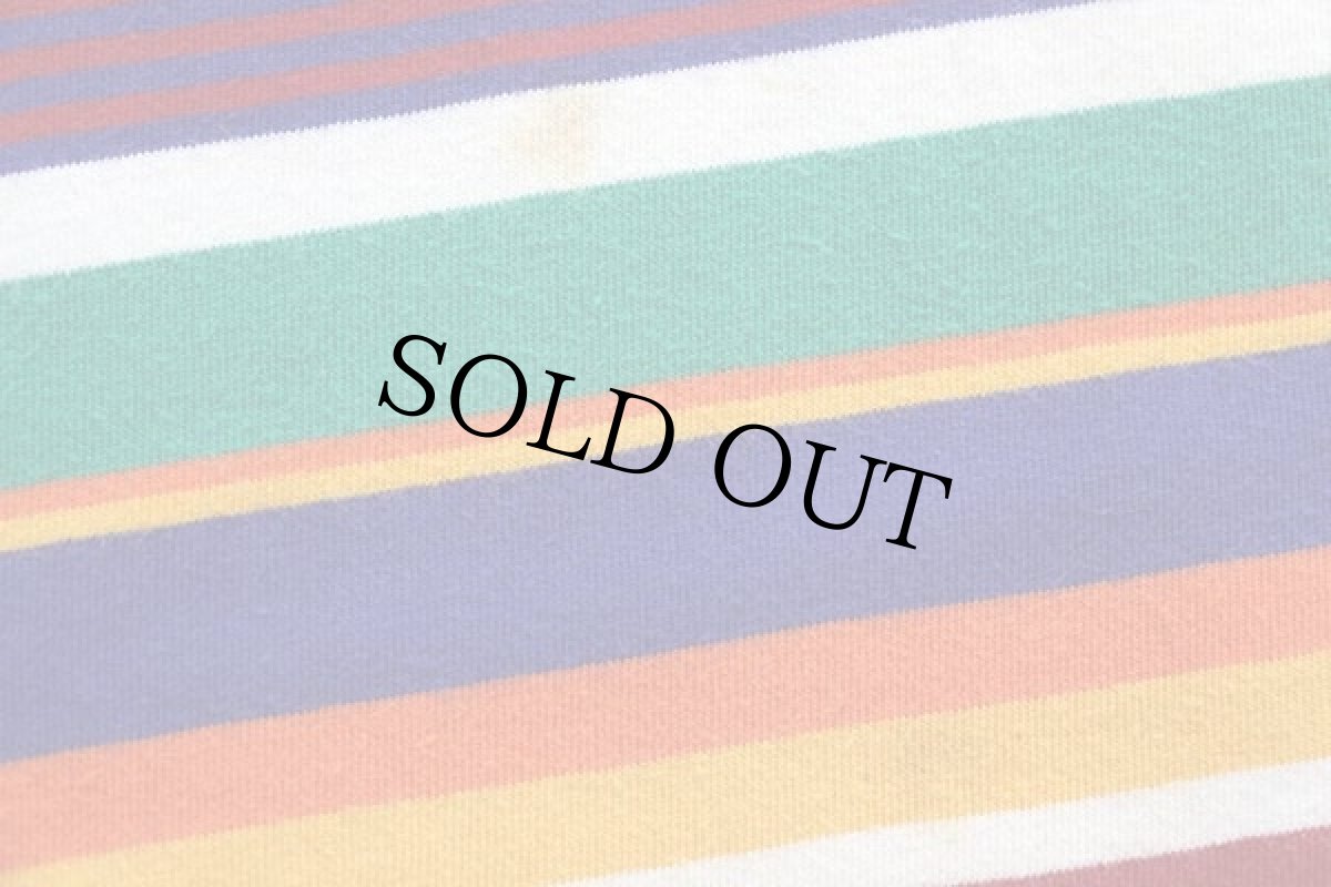 画像5: 90s J.CREW ランダムボーダー コットン ポケットTシャツ L (5)