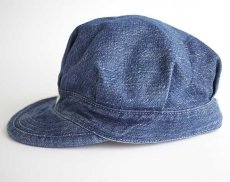 画像3: ビンテージ FACTORY APRON&TOWEL SUPPLY リメイク インディゴ デニム ワークキャップ (3)