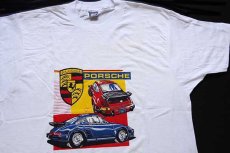 画像1: デッドストック★80s USA製 BVD PORSCHE ポルシェ 911 コットンTシャツ 白 XL★B (1)