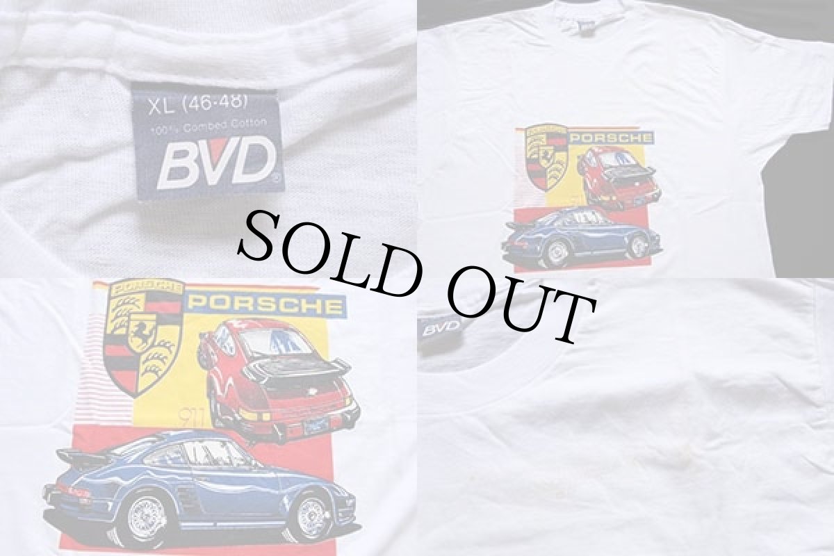 画像3: デッドストック★80s USA製 BVD PORSCHE ポルシェ 911 コットンTシャツ 白 XL★B (3)