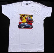 画像2: デッドストック★80s USA製 BVD PORSCHE ポルシェ 911 コットンTシャツ 白 XL★B (2)