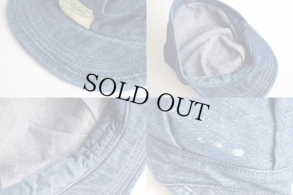 画像7: ビンテージ FACTORY APRON&TOWEL SUPPLY リメイク インディゴ デニム ワークキャップ (7)