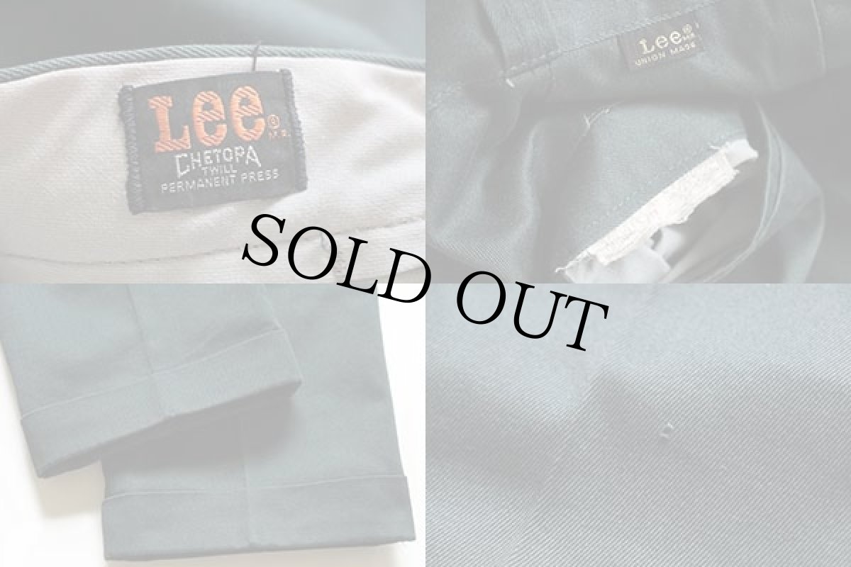 画像6: 70s USA製 Leeリー CHETOPA TWILL ワークパンツ 深緑 w30 (6)