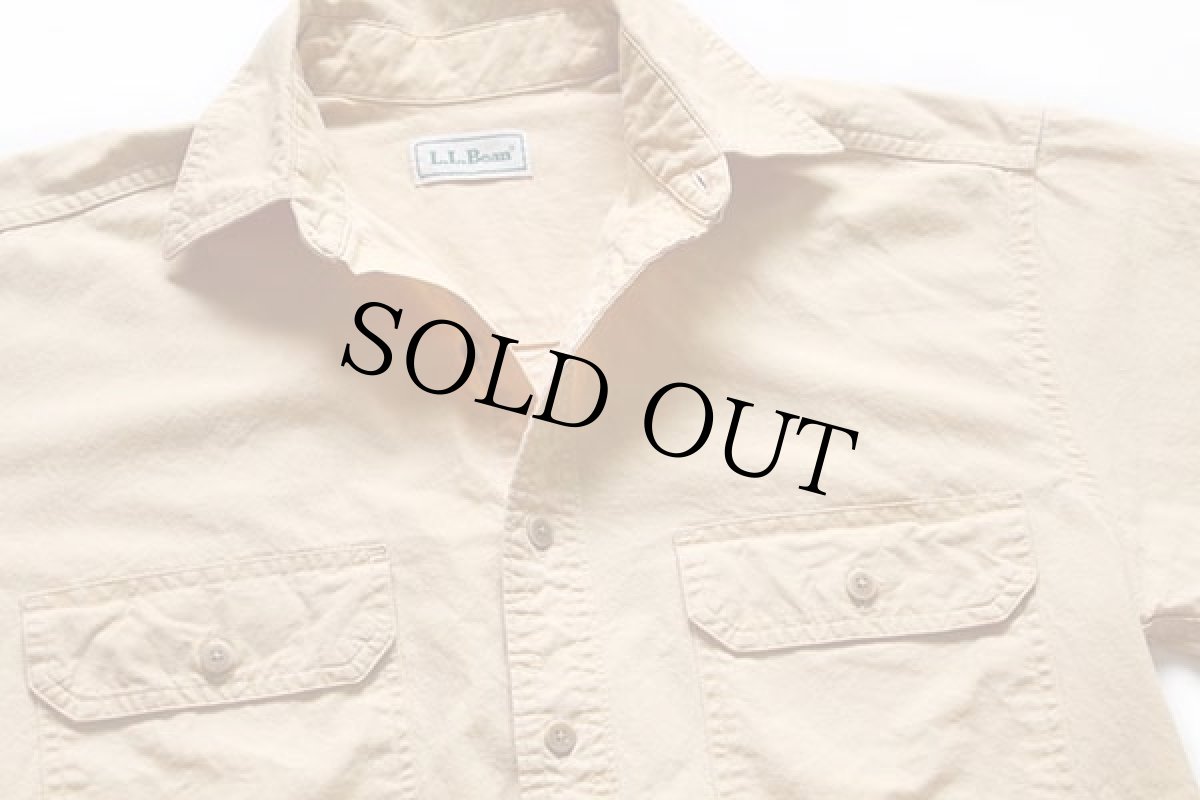 画像3: 90s L.L.Bean 無地 半袖 コットンシャツ 黄 (3)